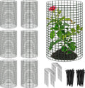 18 Pcs 24'' x 12'' Large Wire Plant Protector from Animals, 6 Pack Metal Plant Cage Chicken Wire Cloche with Ground Stakes and Nylon Tie to Keep Animals Out, Garden Protection Bunny Barricade