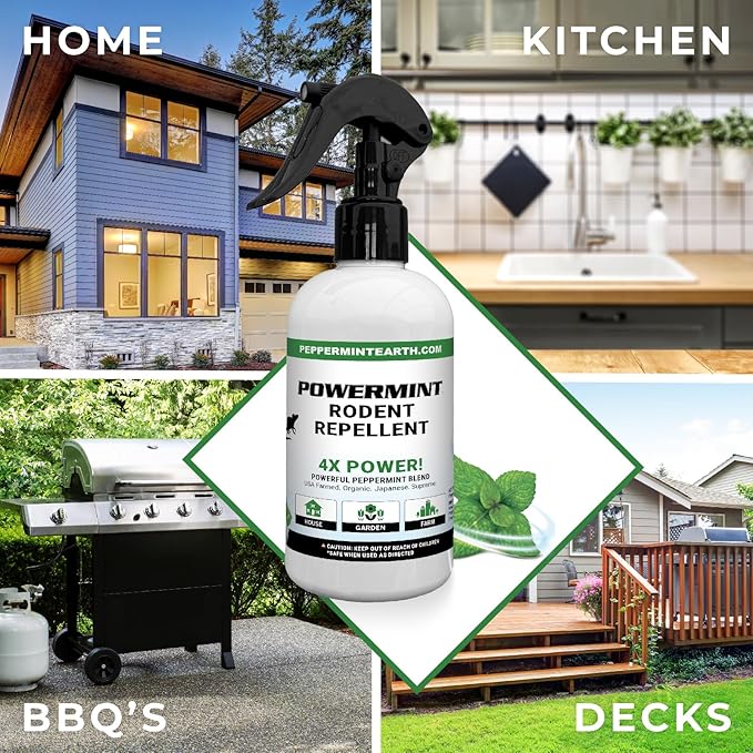 Powermint 8 Oz Peppermint Oil Rodent Repellent Spray
