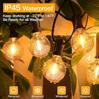 Ollny 25FT Outdoor String Lights, Waterproof Connectable Shatterproof Outside Light with 13 Edison + 1 Spare LED Bulbs Plug in, Patio Lights for Indoor Balcony Porch Camping Deck