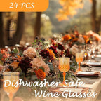 Plastic Wine Glasses，Plastic Goblets Vintage Style Cordial Drinking Glasses for Wedding Reception, Grand Event Party Supplies (24, Pumpkin orange)