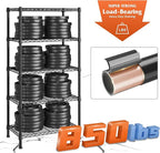 REIBII Wire Shelving Rack 5-Tier Metal Shelves for Storage Adjustable Garage Shelving Heavy Duty Storage Shelves for Storage Rack, 24" W X 14" D X 59" H