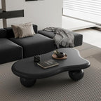 47 Inch Cloud Shaped Coffee Table with 3 Ball Legs for Living Room Black
