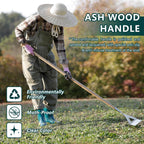 Berry&Bird Dutch Hoe, Stainless Steel Head with Wooden Handle Weeder, Women Heavy Duty Garden Tool for Weeding and Cultivating