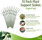 Plant Support Stakes, Stem Holder Structures for Indoor & Outdoor Use, Garden Accessories for Climbing & Potted Plants, Trellis Alternative - Monstera (Dark Green), 10 Pack, 22" L, Original