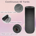 Black Tulle Fabric Roll Spool Bolt (54 Inch by 40 Yards) Large Tulle Wedding Party Decoration, Tutu Skirt, Table Runner, Gift Wrapping, Bridal Shower, Soft & Drape (Black)
