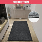Kuyal Front Door Mat, 4'x6' Indoor Outdoor Entrance Mat, Commercial Floor Mats Inside Outside Entrance, Heavy Duty Durable Welcome, Rubber Backing Non Slip Outdoor Mats for Entryway,Black