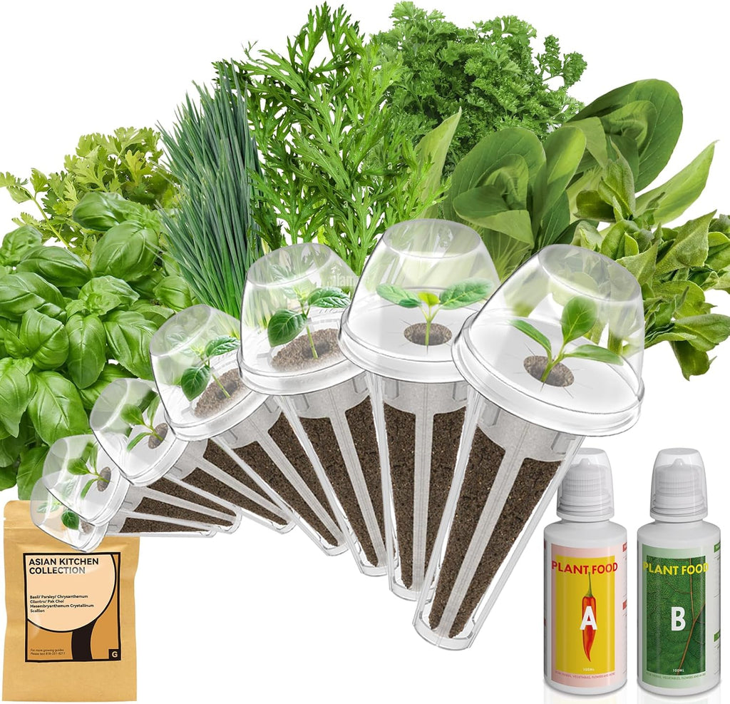 inbloom Herb Seed Pods Kit for AeroGarden, 7-Pods with Basil, Cilantro, Parsley Seed Hydroponic Growing System Kit, Seeds Starter Pod for idoo, Ahopegarden Gardening Supplies