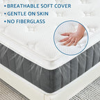 King Mattress, 14 Inch Hybrid Mattresses with Pocket Springs, Medium Firm King Size Mattress in a Box, Upgraded Support