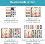 Vtopmart 4 Pack Underwear Drawer Organizers Set, 6+7+8+24 Cells Clothes Drawer Dividers Dresser Organizers Bins for Socks, Bras, Scarves, Ties, Non-Woven Fabric Storage Boxes for Closet, Nursery