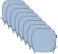 SleepMan Outdoor 17"x16" Chair Cushions with Ties Set of 8, Water Resistant All Weather U-Shape Seat Pads for Patio Garden Furniture Indoor Fade Resistant Patio Cushions (Light Blue)
