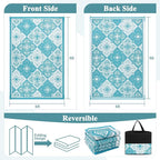 Pauwer Waterproof Outdoor Rug 6x9, Reversible Plastic Straw Patio Camping Rug, Indoor Outdoor RV Mat Carpet for Deck, Camper, Porch, Balcony, Backyard, Picnic, Clover Teal