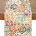 Snycler Table Runner Boho Table Runners Vintage Elegant Farmhouse Table Center Linen Decor for Home Dining Party Entrance (13x108 Inch) Boho-Yellow