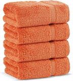 Chakir Turkish Linens 100% Cotton Premium Turkish Towels for Bathroom | 16'' x 30'' (4-Piece Hand Towel, Coral)