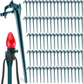 Jetec 60 Pieces Christmas Light Stakes Universal Yard Lawn Holiday 7.5 Inches Light Ground Stakes for C7 C9 String Lights Christmas Outdoor Lights Holders on Yards, Driveways (Green)