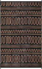 Beeiva Outdoor Area Rug, 6x9 Large Outdoor Rug Waterproof, Reversible Plastic Indoor Outdoor Rug for Deck, Balcony, Backyard, Porch, Camping, Picnic - Black/Brown