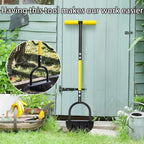 Lawn Edger Tool, Manual Grass Edger, Saw Tooth Garden Edger Hand with Long Handle, Manual Edger, Half Moon Edger for Yard, Garden, Landscaping, Sidewalk, Cable Burying
