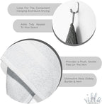 100% Cotton Bath Towel Set of 12-4 Bath Towels, 4 Hand Towels, 4 Wash Cloths, Sustainable, Soft, Highly Absorbent, Combed Cotton 12 Piece Set for Hotels, Spa, Bathroom, Dorm, White
