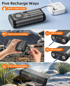 Solar Charger, 59800mAh Portable Power Bank for All Phones, Outdoor Waterproof Battery Pack Built in Hand Crank, 15W Wireless Charger 6 Outputs & 3 Inputs/LED Flashlights, Perfect for Camping Travel