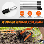 72 Inch Rotary Cultivator Tool, Hand Tiller for Gardening, 2-in-1 Garden Cultivator with Adjustable Handle for Loosening Soil and Weeder