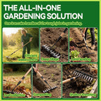 Gardenia Iron Weeding Rake with Handle 3.0,Heavy Duty Iron Rake for Gardening and Weeding,2026 Upgraded 9-Tine Garden Weed Puller Tool, Garden Weed Rake Tool for Removing Weeds,Soil Aeration (9 Teeth)