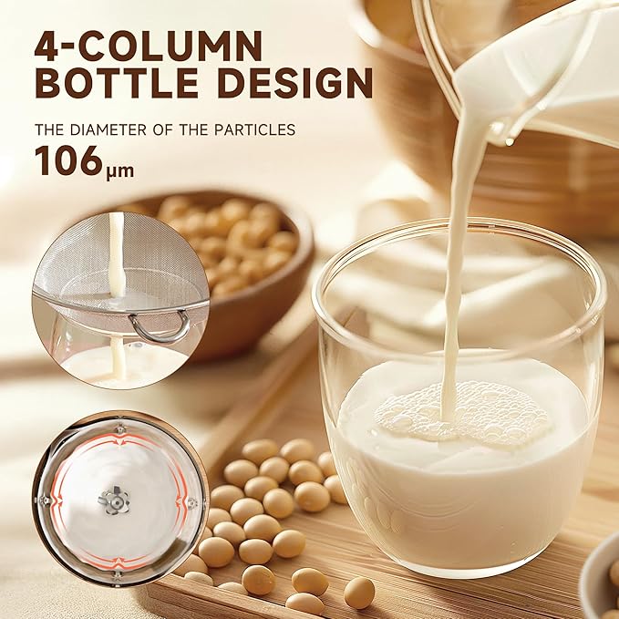 Nut Milk Maker Machine,8 in 1 New Upgrade Soy Milk Maker Automatic for Almond,Oat,Plant-Based Milk and Non-Dairy Beverages,40oz Almond Milk Maker Machine with Delay Start/Self Clean/Boil Water