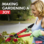 TABOR TOOLS B620A Hedge Shears with Wavy Blade for Trimming Borders, Boxwood, and Bushes, Manual Hedge Clippers with Comfort Grip Handles.