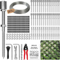 SPECILITE Wire Trellis for Climbing Plants Outdoor, 30-Set T316 Stainless Steel Kit, 1/8in x 150ft Ropes with Cable Cutter, Espalier System for Fence Wall and Garden DIY