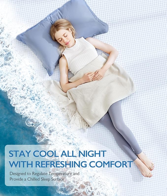 SINWEEK 2 Inch Twin XL Cooling Memory Foam Mattress Topper for Pressure Relief, Thick Bed Mattress Pad with Cooling Soft Cover and Adjustable Straps, CertiPUR-US Certified