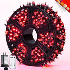 JMEXSUSS 400 LED Red Lights for Halloween, 132ft Halloween String Lights Plug in with Remote, Indoor Outdoor Red Light for Tree Porch Yard House Christmas Decorations