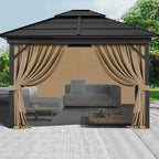 Gazebo Privacy Curtains 12' x 16' with Zipper 4-Panels Side Wall Universal Replacement for Patio, Outdoor Canopy, Garden and Backyard (Curtain Only)