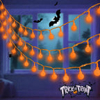 Connectable Orange Halloween Lights Outdoor Indoor - 43FT 100LED Globe String Lights Plug in with Timer, 13 Modes Fairy Light Waterproof for Party Halloween Decorations Bedroom Decor