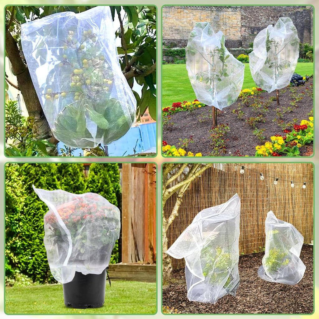 Fruit Tree Netting, Blueberry Bush Netting Cover for Garden Protection, 4Pcs 4x4.9 FT Garden Plant Netting Pest Barrier for Raised Beds for Strawberry, Tomato, Bug Mesh Net from Bird, Cicadas