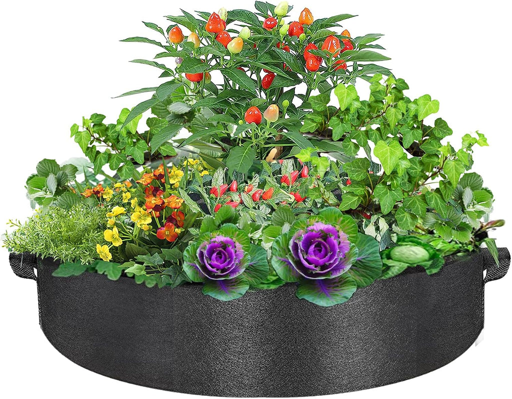 50 Gallon Plant Grow Bags, Large Fabric Raised Garden Bed with Handles, Durable Garden Beds Planters Aeration Gardening Container to Grow Vegetables for Outdoor Plants