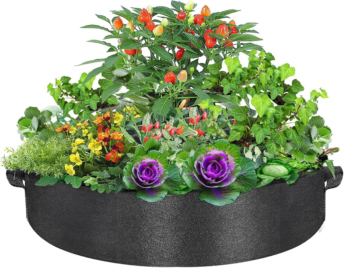 50 Gallon Plant Grow Bags, Large Fabric Raised Garden Bed with Handles, Durable Garden Beds Planters Aeration Gardening Container to Grow Vegetables for Outdoor Plants