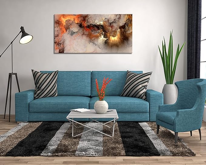 YYYYHPP YP1075 Abstract Clouds Modern Wall Art Decor Orange Abstract Poster Art abstract wall art for living room Bedroom Kitchen Home and Office Wall Decor