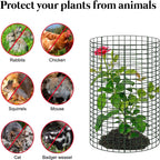 8 Pack 24'' x 12'' Large Wire Plant Protector from Animals, Metal Plant Wire Cage Chicken Wire Cloche with Ground Stakes , Labels and Nylon Tie to Keep Animals Out, Garden Protection Bunny Barricade