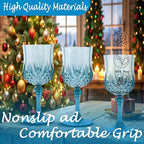 Plastic Wine Glasses，Plastic Goblets Vintage Style Cordial Drinking Glasses for Wedding Reception, Grand Event Party Supplies (24, Dusty Blue)