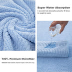 4 Piece Extra Large Bath Towels Set 35x70 Inches, Blue Oversized Soft Bath Sheet Towels 600 GSM Highly Absorbent Quick Dry Towels Set for Bathroom Hotel Spa