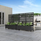 Casaphoria Metal Raised Garden Bed with Trellis and Wheels, 47"x47"x16" Planter Box for Climbing Plants, Vegetables & Vines, Features Drainage Holes and Privacy Screen (Black-Harold)