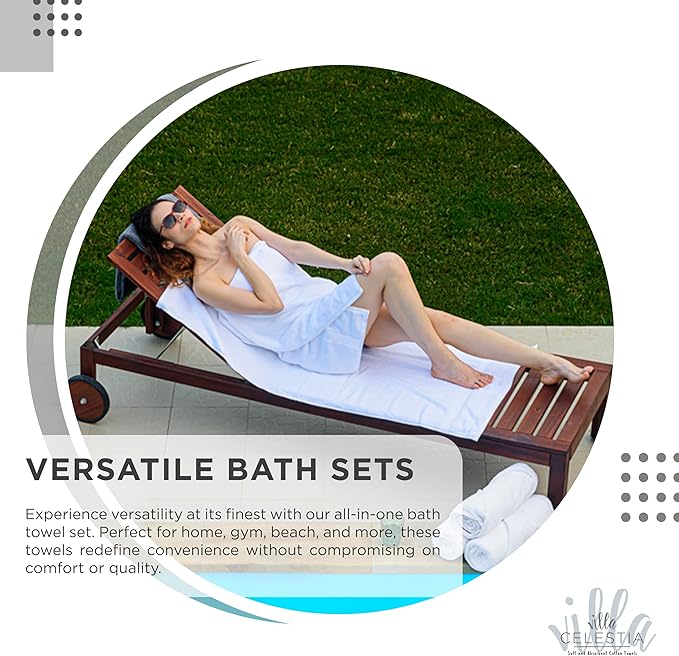 100% Combed Cotton Bathroom Towel Set of 6- 2 Bath Towels, 2 Hand Towels, 2 Wash Cloths, Sustainable, Soft, Highly Absorbent 6 Piece Cotton Bath Towel Set Ideal for Hotels, Spa, Bathroom, Dorm, Grey