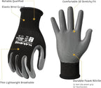 MANUSAGE Safety Work Gloves - Protective Glove for Men & Women - Ultrathin Hand Protection - For Construction, Gardening, Landscaping - Black - Size M - 3 Pairs