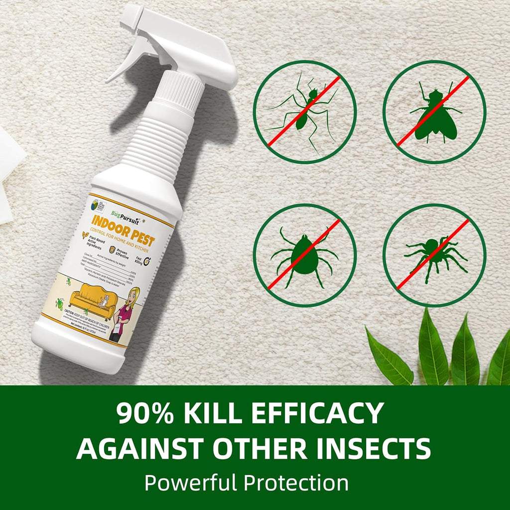 Bed Bug Spray 16 Oz, Carpet Beetle Killer, Indoor & Outdoor Bug Control for Bug Egg, Mite, Ant, Spider and Flea, Plant Extract Based Non Toxic Bed Bug Killer, Child & Pet Safe