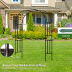 Twira Garden Arch Trellis, 7.9FT(240cm) Metal Garden Arbor Trellis for Climbing Plants Outdoor, Large Wedding Arch for Ceremony, Black Archway Trellises Decoration for Lawn, Patio, Backyard