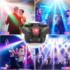Three Head Rotation Moving Head Stage Lights 9 X 10W RGB LED DJ Lighting with DMX Mode Sound Stage Lighs and Parties Lights Activated for Party Wedding Concert Disco DJ Concert Show (2 Pack)