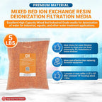 Max Water 5 lbs (3.15 Liter) Mixed Bed Virgin Grade Ion Exchange Deionization DI Resin Filter Cartridge Refill -Compatible with Water Filtration Systems for Window/Car Wash and Aquarium RODI Systems
