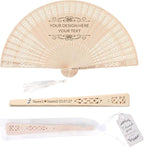 20 PCS Custom Fans Personalized Folding Fans for Line Dancing Wooden Hand Fan Wedding Favors Gift for Guests Personalized Fans for Events