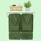 Chakir Turkish Linens 100% Cotton Premium Turkish Towels for Bathroom, 2 Large Bath Towels, 2 Hand Towels, 2 Washcloths (6-Piece Towel Set, Moss)