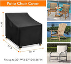 WLEAFJ Outdoor Chair Covers Waterproof, Black Lawn Patio Furniture Covers, Heavy Duty Patio Lounge Deep Seat Cover, 2 Pack - 30" W x 27" D x 36" H