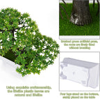 Mini Artificial Bonsai Tree Plants with Plastic Cement Pots for Home Office Décor (Green)