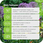 Raindrip Digital Hose-End Automatic Water Timer, Connects to Garden Faucets and Hose Bibbs, with Back-Lit LCD Screen for Drip Irrigation, Garden, Self-Watering, Grey